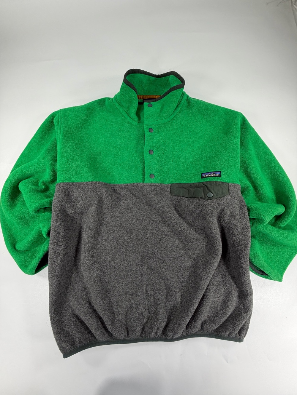 Patagonia Synchilla Snap-T Fleece Pullover Green Gray Mens Medium 25450 Gorpcore